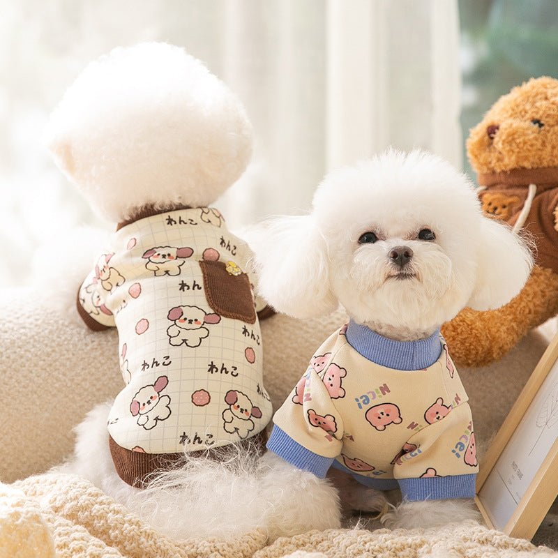T-shirt pour animaux de compagnie à impression intégrale confortable pour petits chiens et chats