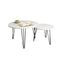 Ensemble de 2 tables basses rondes empilables de 27,56'' - Blanc