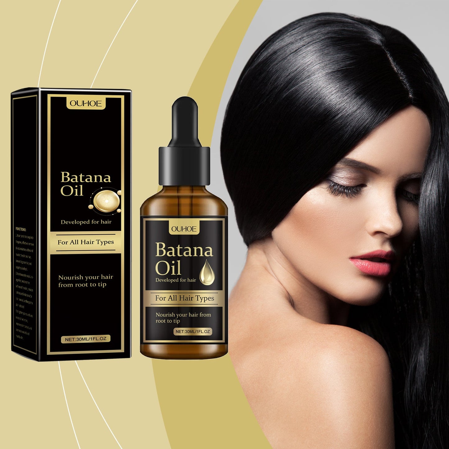 Batana Hair Care Essential Oil, Nourishing And Moisturizing Soft Repair Vitamin E Nourishes The Scalp And Gives It A Glowing Glow - Korvel