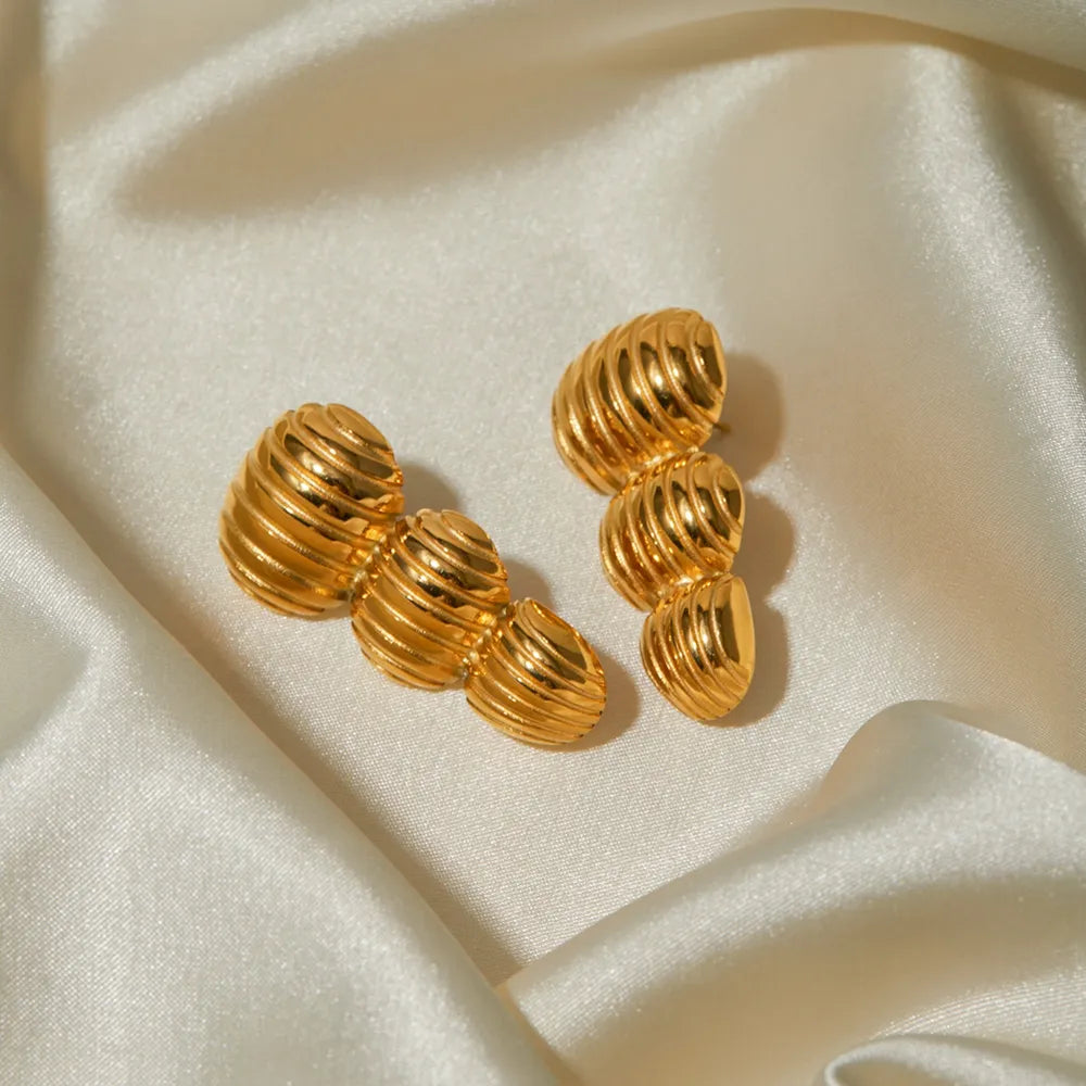 Pendientes de Aro Geométricos de Acero Inoxidable Elegantes