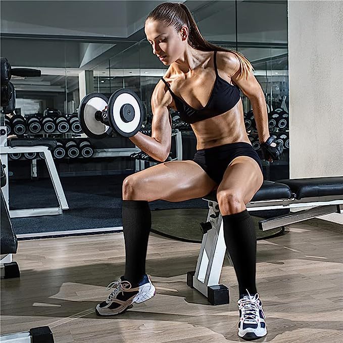 Sports pressure socks long tube socks calf socks compression socks skipping rope elastic cycling socks - Korvel