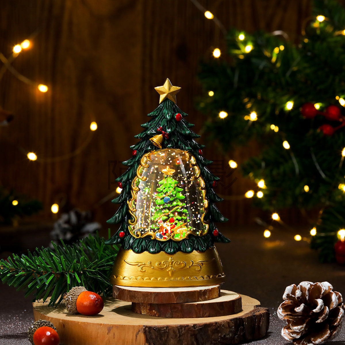 Christmas gifts, painted Christmas trees, glowing candles, oil lamps, children's small gifts, wind lamps, bar table decorations, ornaments - Korvel
