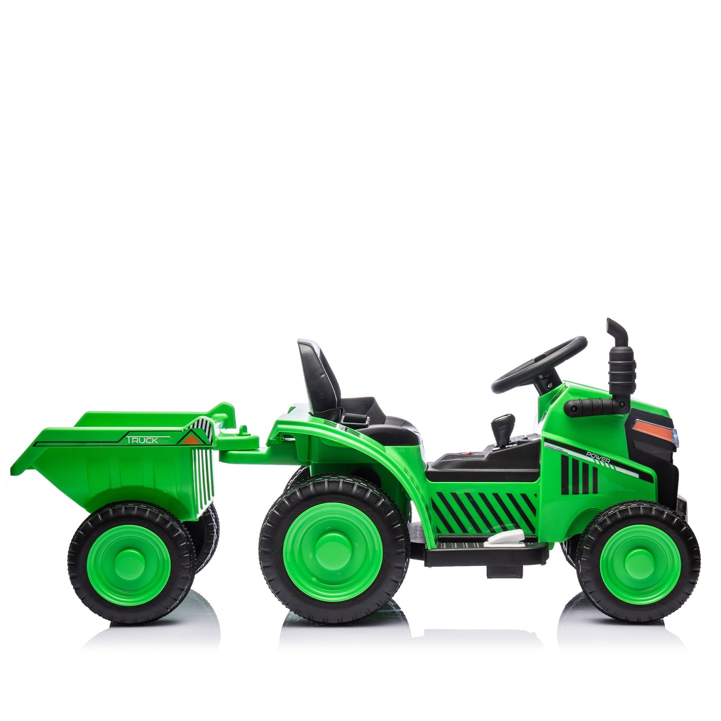 12V Electric Ride-On Tractor "Black Knight" with Detachable Tugboat