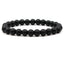 8mm matte black frosted stone malachite couple bracelet - Korvel