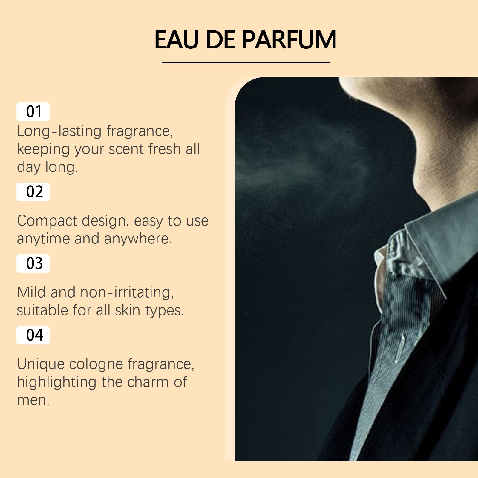 Eau De Toilette Spray Men's Perfume Cologne Citrus Perfume Fresh Charm Portable Fragrance Spray - Korvel