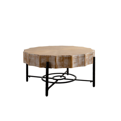 31.5 "Vintage Patchwork Lace Shape Coffee Table Cedar Coffee Table Set (Set of 2) - Korvel