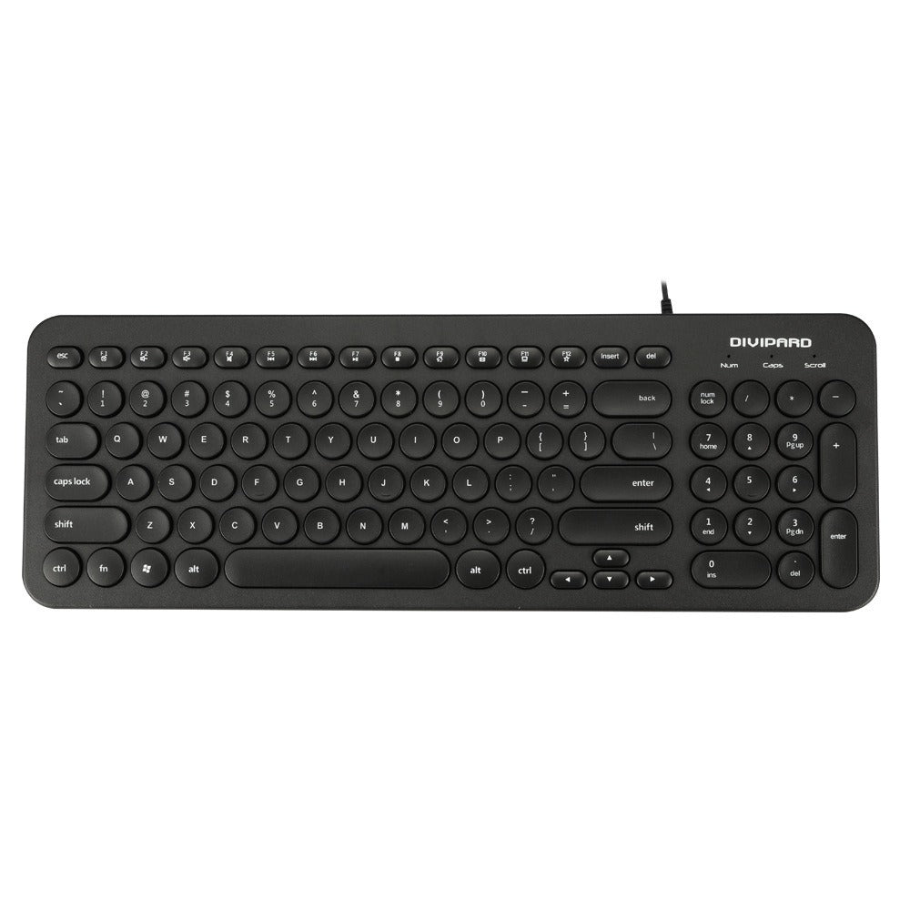 D520 Silent Wired Esports Keyboard USB Ultra Thin 104 Key Business Office Retro Punk Computer Gaming Keyboard - Korvel