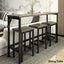 TOPMAX Counter Height Extra Long Dining Table Set with 3 Stools Pub Kitchen Set Side Table with Footrest  Gray - Korvel