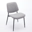 2-piece retro linen chair set with curved wooden backrest, cushioned seat, adjustable metal legs, (gray linen) - Korvel