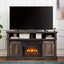 Entertainment console multifunctional sliding door cabinet with 23 inch fireplace 58.11 '* 15.79' * 32.36 'antique brown - Korvel