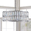 Modern crystal drum pendant light, 6-light pendant light, with silver metal frame (excluding light bulb) - Korvel