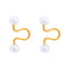 Titanium Steel Imitation Pearl Cuff Earrings