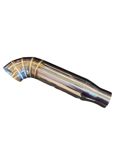 SPDZ1 Universal 3" to 4" VIP Exhaust Tips "Blast Pipes" Style - Single - Turn Down - Stainless Tip - Korvel