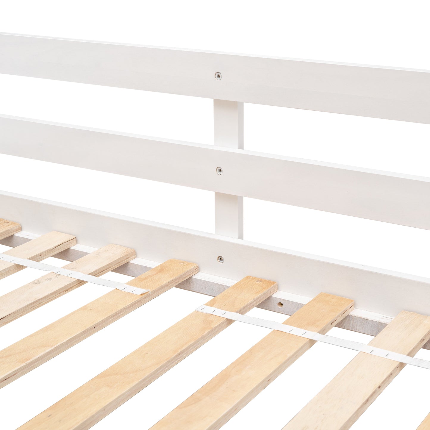 Twin over Twin House Bunk Bed with Roof , Window, Window Box, Door , with Safety Guardrails and Ladder,White - Korvel