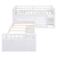 Cama loft twin en forma de L que ahorra espacio con 7 cajones - Blanca