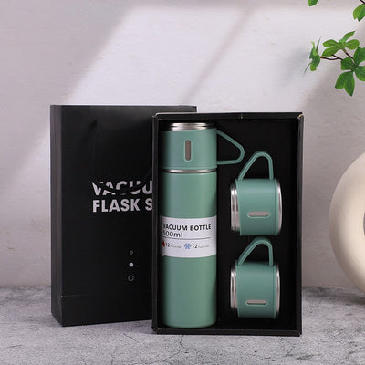 A cup of three-lid thermos cup portable fashion gift box set stainless steel cup - Korvel
