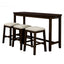 TOPMAX 4 Pieces Counter Height Table with Fabric Padded Stools, Rustic Bar Dining Set with Socket, Brown - Korvel
