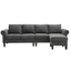 Convertible Sectional Sofa with Storage,L-shaped sofa Modern Linen Fabric Sectional Couches for Living Room,Gray - Korvel