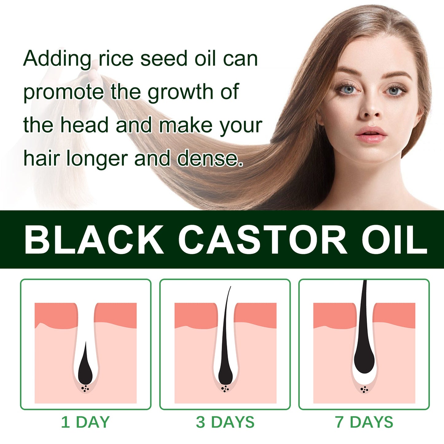 Huile de Ricin Noir Premium pour Renforcer et Nourrir les Cheveux