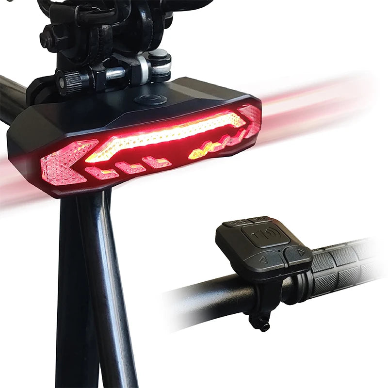 Bike Alarm Tail Light with Turn Signals Multifunctional Waterproof USB Rechargeable  Electric Bell Bicycle Lamp Bike Rear Light - Korvel
