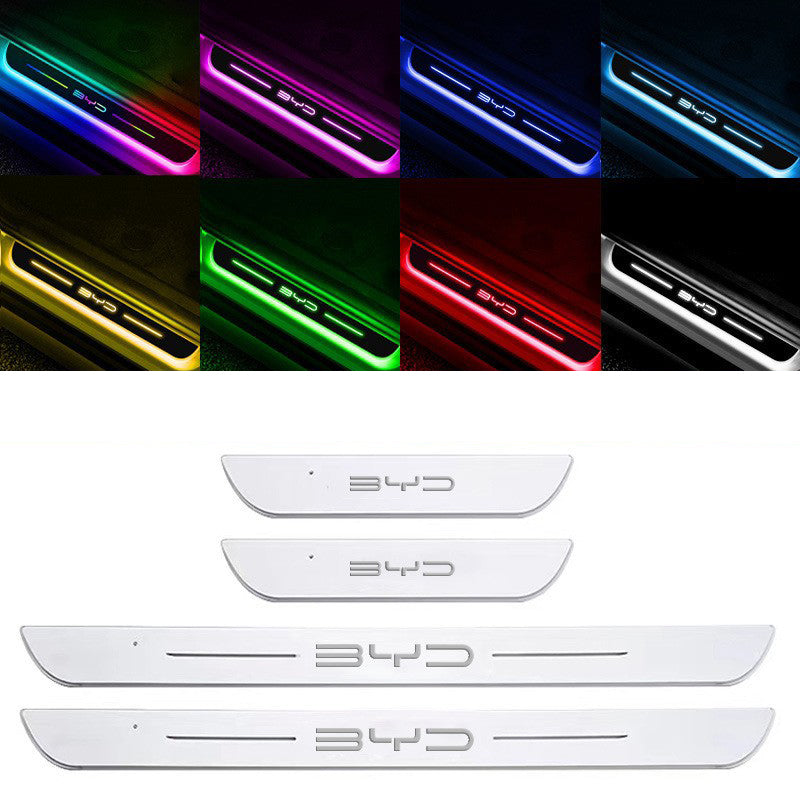 Lumière de bienvenue LED universelle en acrylique pour voiture - Ensemble de 4 pièces