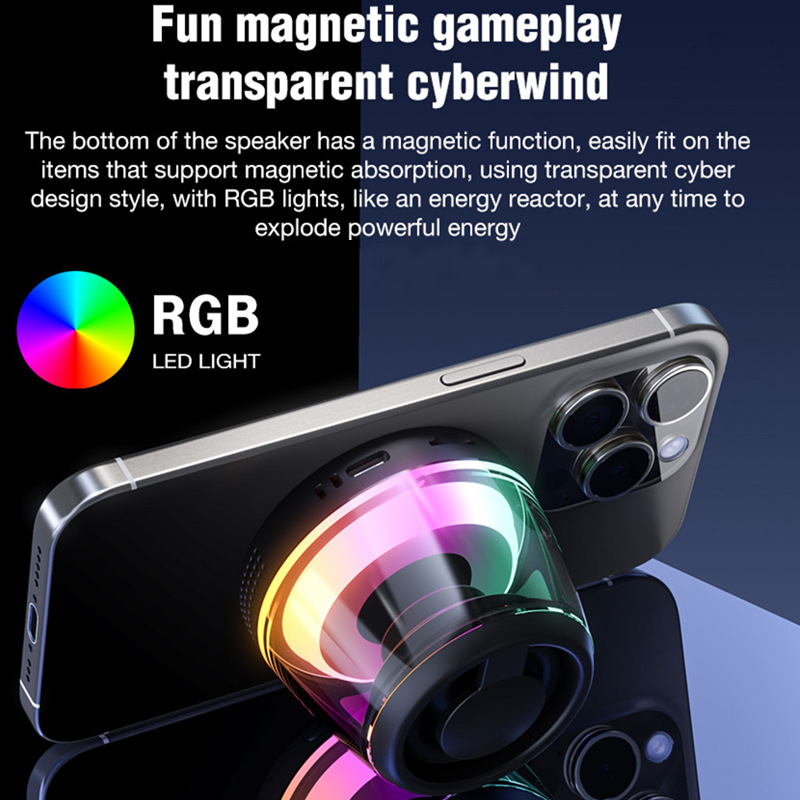 Portable RGB Light Bluetooth Speaker with Magnetic Holder