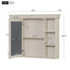 35'' x 28'' Blue Wall Mounted Bathroom Storage Cabinet with Mirror Door, Modern Bathroom Wall Cabinet with Mirror - Korvel