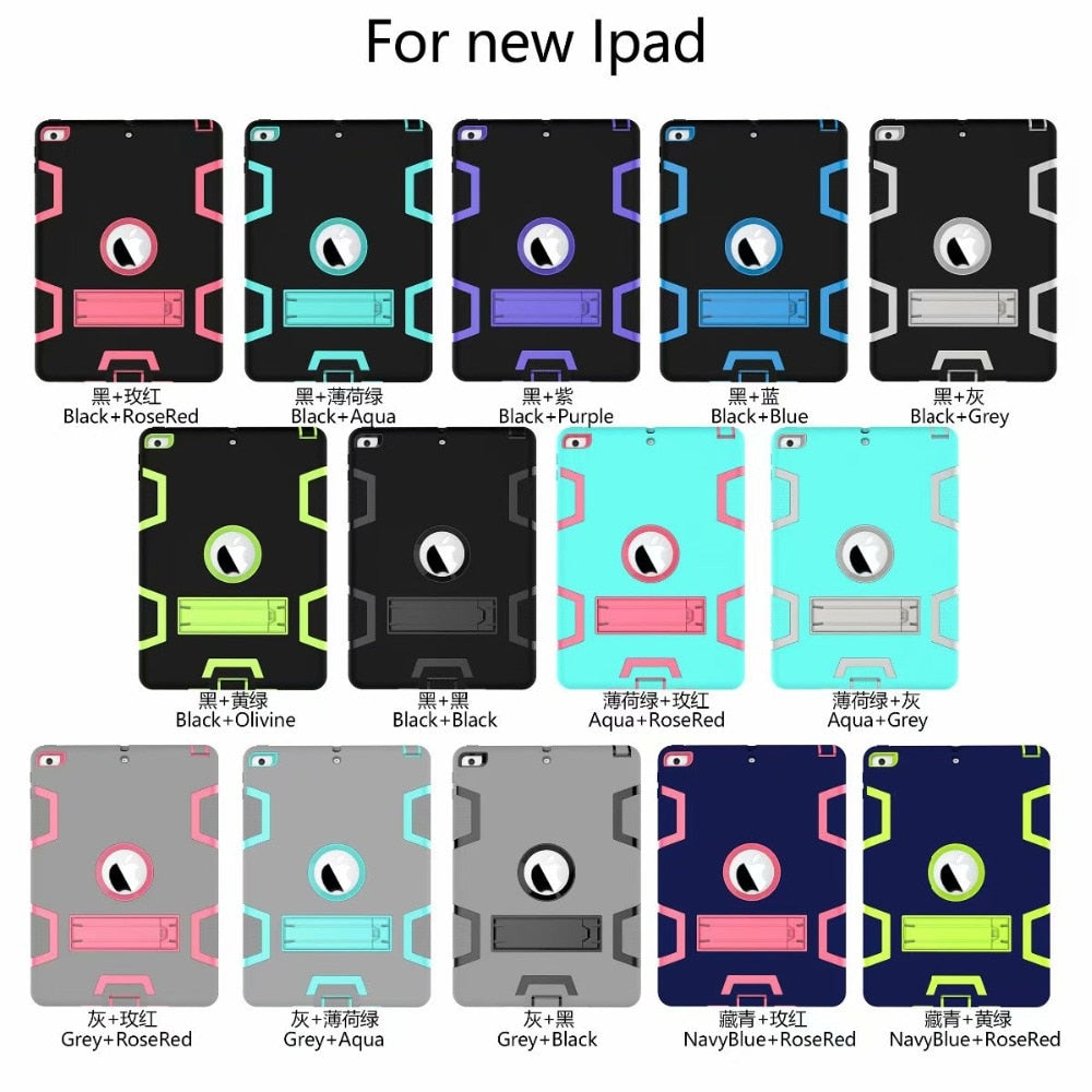 Armor Case For iPad2 iPad3 iPad4 Kids Safe Heavy Duty Silicone Hard Cover For Ipad 4 3 2 iPad 3 2 Tablet Case - Korvel