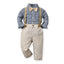 Children's Multi-Color Plaid Long Sleeve Cotton Suit