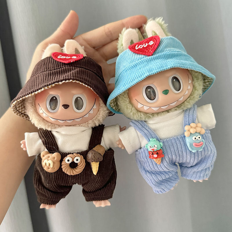 Ensemble de vêtements pour bébé Labubu avec pendentif - Pantalons à bretelles Sweetener