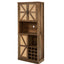 76-Inch Rustic Oak Farmhouse Wine Cabinet with Faux Rattan
