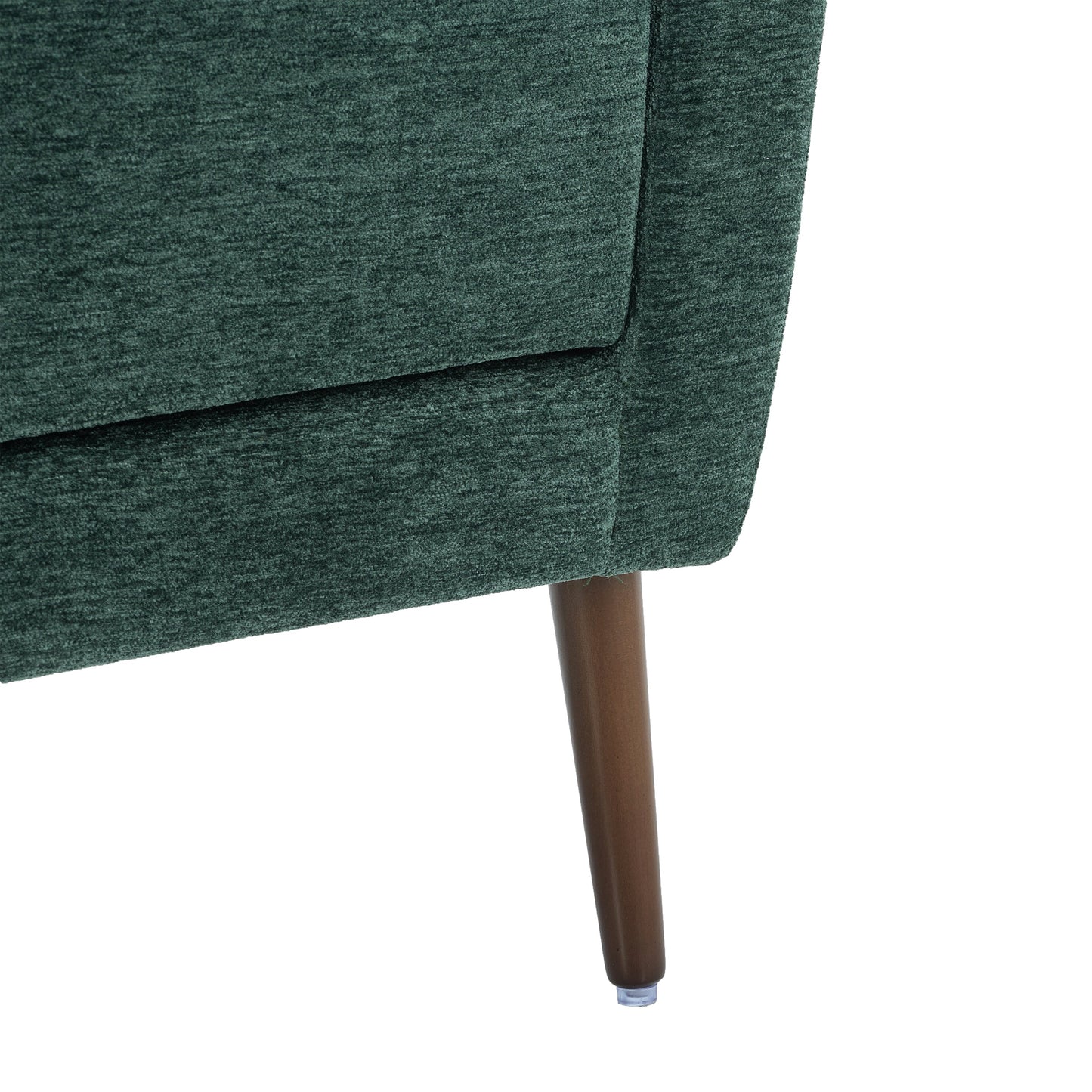 Modern Accent Chair Upholstered Foam Filled Living Room Chairs Comfy Reading Chair Mid Century Modern Chair  (Blackish Green) - Korvel