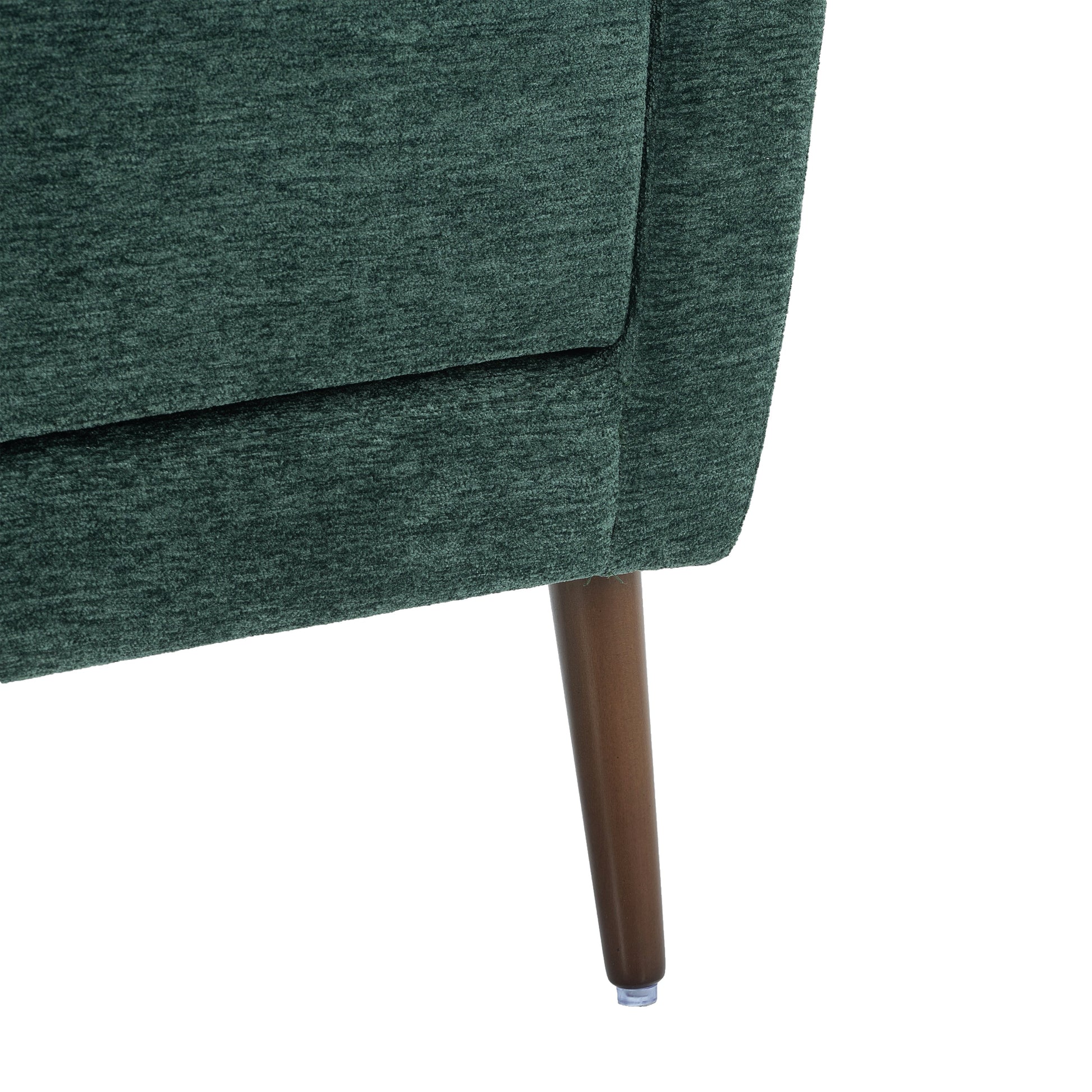 Modern Accent Chair Upholstered Foam Filled Living Room Chairs Comfy Reading Chair Mid Century Modern Chair  (Blackish Green) - Korvel