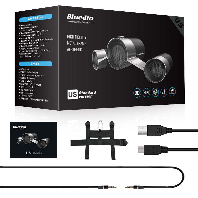 Bluedio US Wireless Home Audio Speaker System Patented Three Drivers Bluetooth speakers with Microphone Bass 3D Sound Surround - Korvel