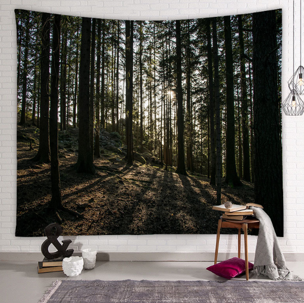 Beautiful Natural Forest Printed Large Wall Tapestry Wall Art Decor - Korvel