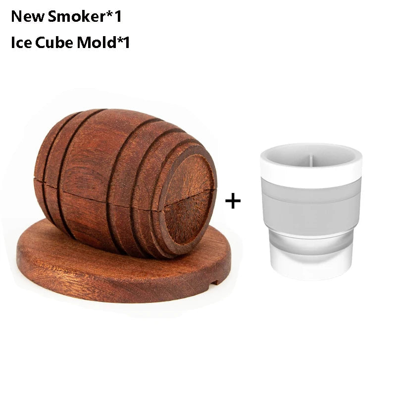 New Barrel Cocktail Smoking Kit with Wood Chips 4 Flavors Old Fashioned Drink Smoker Infuser for Bar Drinks Kitchen - Korvel