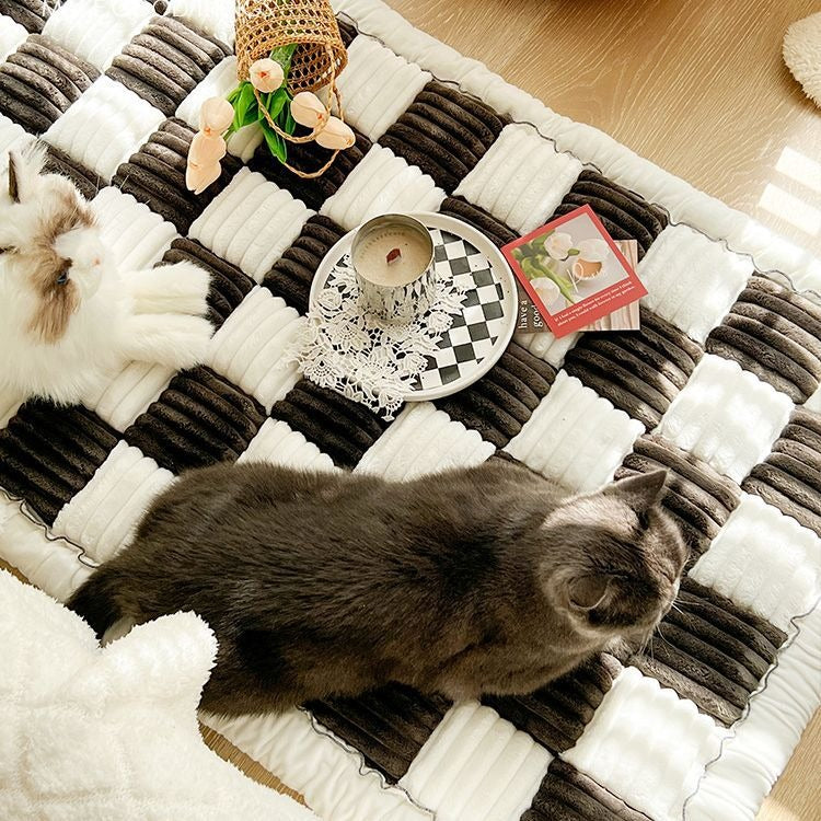 Autumn and winter plush bedside mat anti-skid chenille Mantou mat bedroom tatami sleeping carpet - Korvel