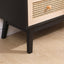 31.5 "3-Drawers Rattan Storage Cabinet Rattan Drawer,for Bedroom,Living Room,Natural drawer and black panel - Korvel