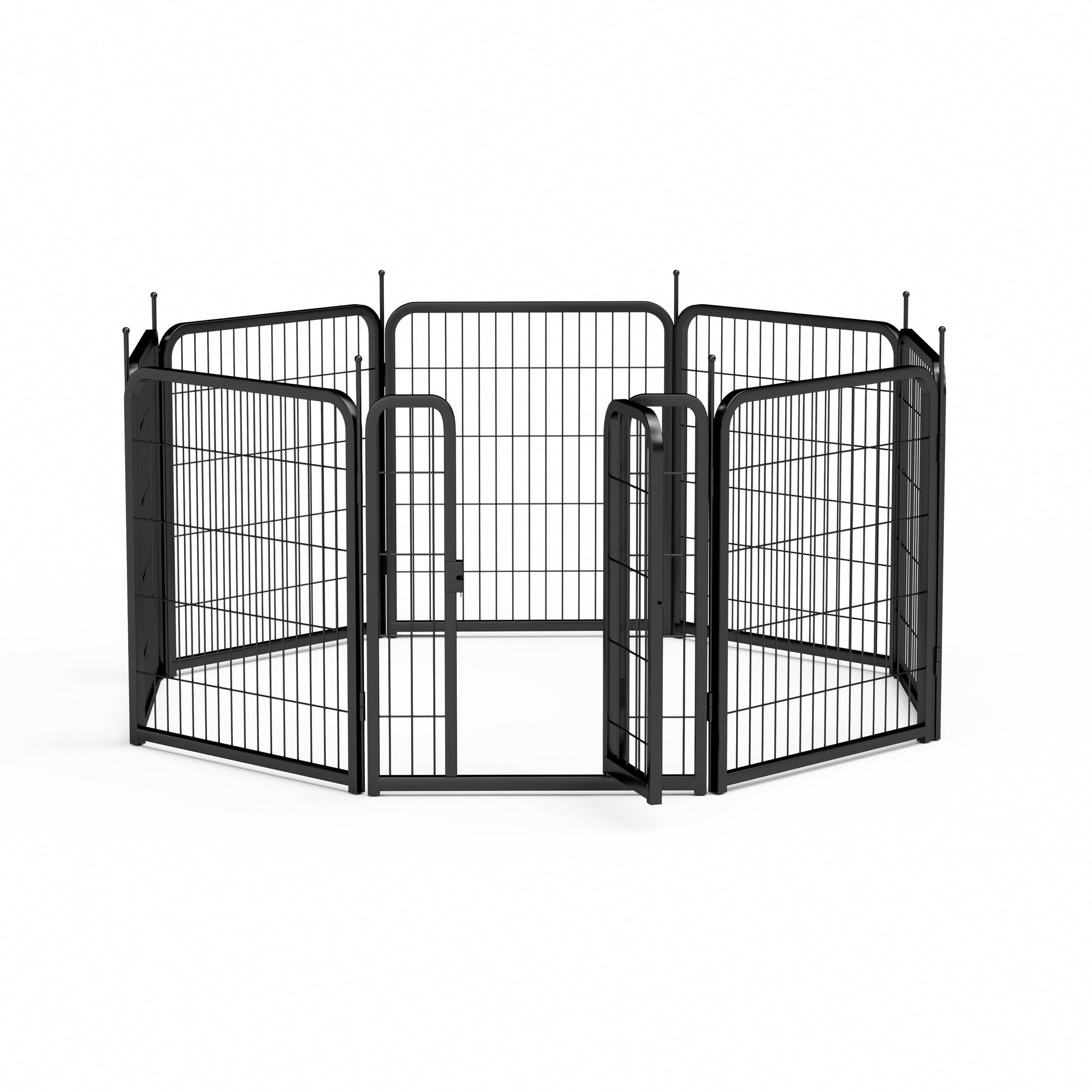 Outdoor dog fence, 8-piece board dog fence. 31 inch portable pet sports fence. Black, 26.3 inches wide x 31.5 inches high. - Korvel