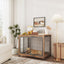 Rustic Brown Furniture Style Dog Crate Side Table on Wheels