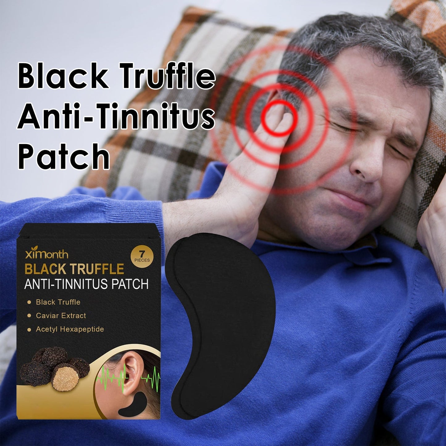 Black Truffle Tinnitus Ear Pads Clean Earwax For Tinnitus And Relieve Discomfort From Blocked Inner Ears - Korvel