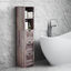 Armoire de salle de bain grise élégante avec 3 tiroirs et 2 étagères
