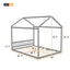 Queen Size Wooden House Bed with Headboard Gray - Korvel