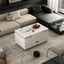 Modern Lift-Up Coffee Table with Storage and Stools