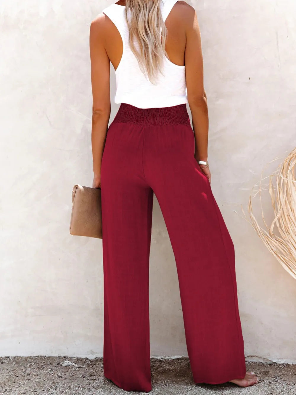 Full Size Decorative Button High Waist Pants - Korvel