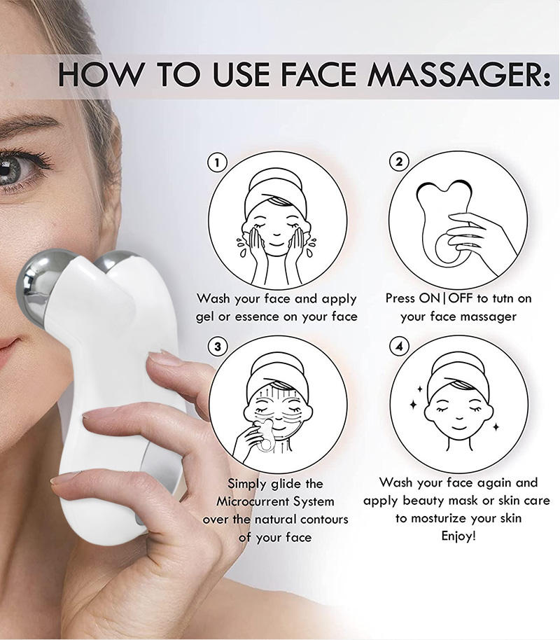 Face Micro Current Household Beauty Instrument Micro Current Second-Generation Beauty Instrument Roller Instrument 3D Lifting And Tightening Facial Beauty Instrument - Korvel