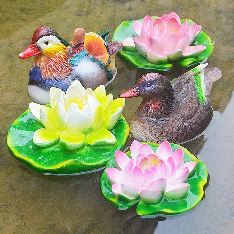 Floating Mandarin Duck Landscape Resin Decoration - Korvel