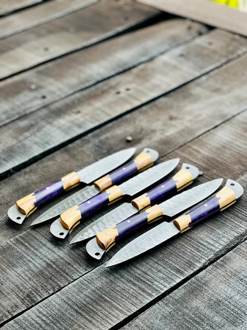 Premium Japanese Chef Knife Set – 13" Handcrafted Stainless Steel Knife with Olivewood Handle & Leather Sheath - Korvel