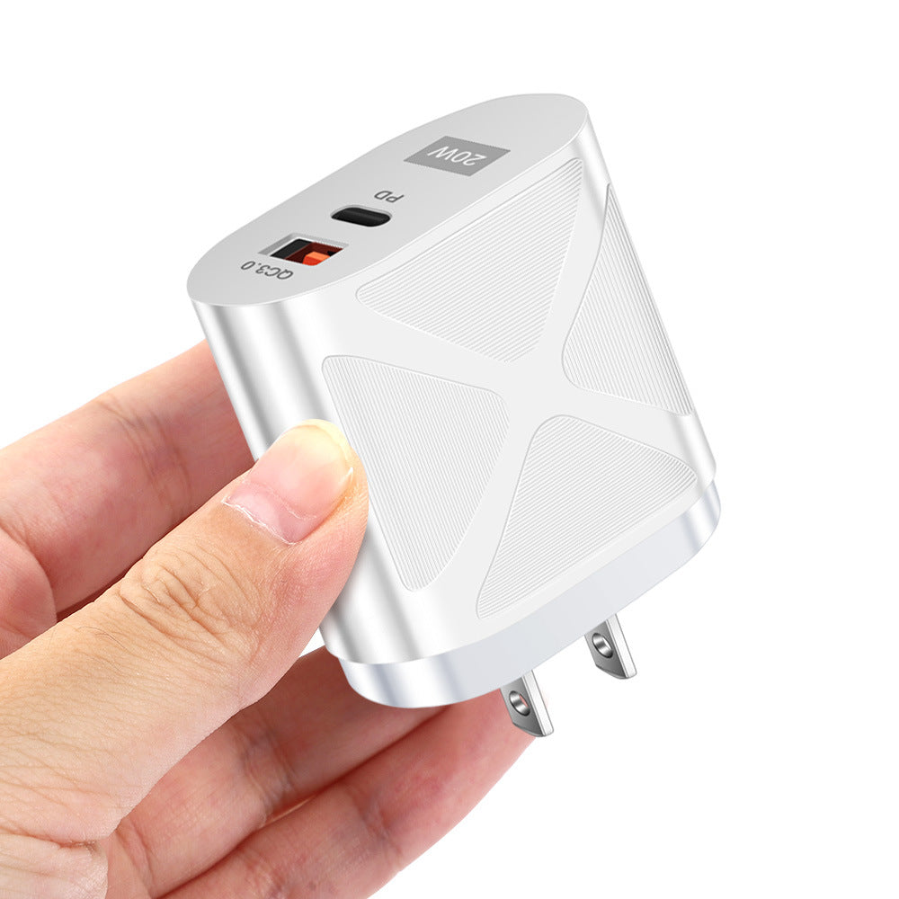 LED luminous PD20W+QC3.0 4A mobile phone charger fast charging dual port fast charging head - Korvel