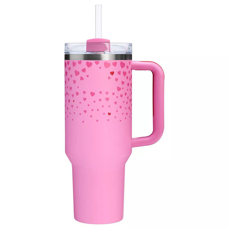 Valentine's Day - themed 5D - patterned love - heart thermos cup with cold - keeping function, made of 304 stainless steel - Korvel